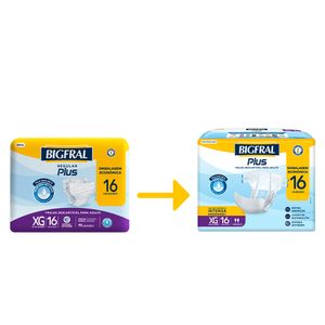 Fralda Adulto Bigfral Plus Econômica XG Unissex 16 Unidades