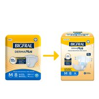 Fralda Adulta Bigfral Derma Plus M Unissex 8 Unidades