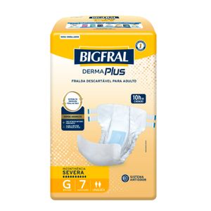 Fralda Adulto Bigfral Derma Plus G Unissex 7 Unidades