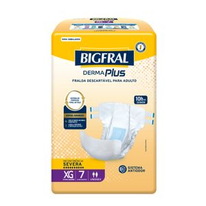 Fralda Adulto Bigfral Derma Plus XG Unissex 7 Unidades