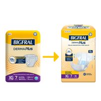 Fralda Adulto Bigfral Derma Plus XG Unissex 7 Unidades