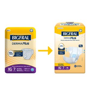 Fralda Adulto Bigfral Derma Plus XG Unissex 7 Unidades