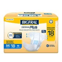 Fralda Adulto Bigfral Derma Plus Econômica M Unissex 18 Unidades