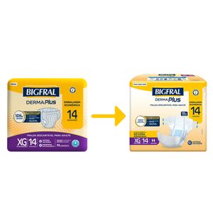 Fralda Adulto Bigfral Derma Plus Econômica XG Unissex 14 Unidades