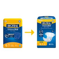 Fralda Adulto Bigfral Derma Plus Noturna G Unissex 7 Unidades