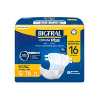 Fralda Adulto Bigfral Derma Plus Noturna G Unissex 16 Unidades