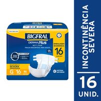 Fralda Adulto Bigfral Derma Plus Noturna G Unissex 16 Unidades