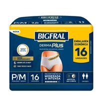 Roupa Íntima Bigfral Derma Plus P/M Unissex 16 Unidades