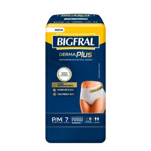 Roupa Íntima Bigfral Derma Plus P/M 7 Unidades