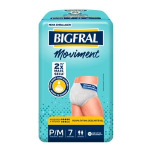 Roupa Íntima Bigfral Moviment P/M 7 Unidades