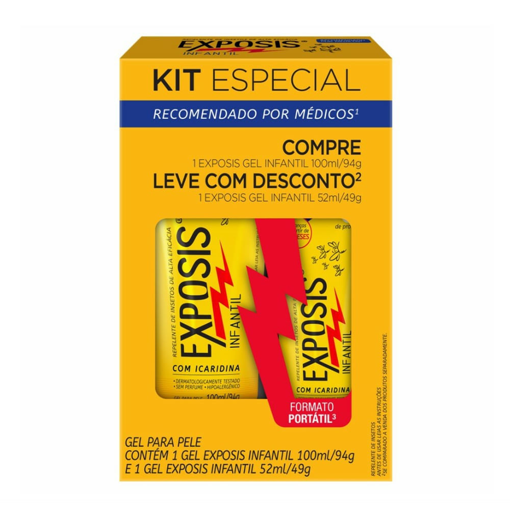 Kit Repelente Exposis Gel Infantil 100ml + Repelente Sem Perfume 52ml
