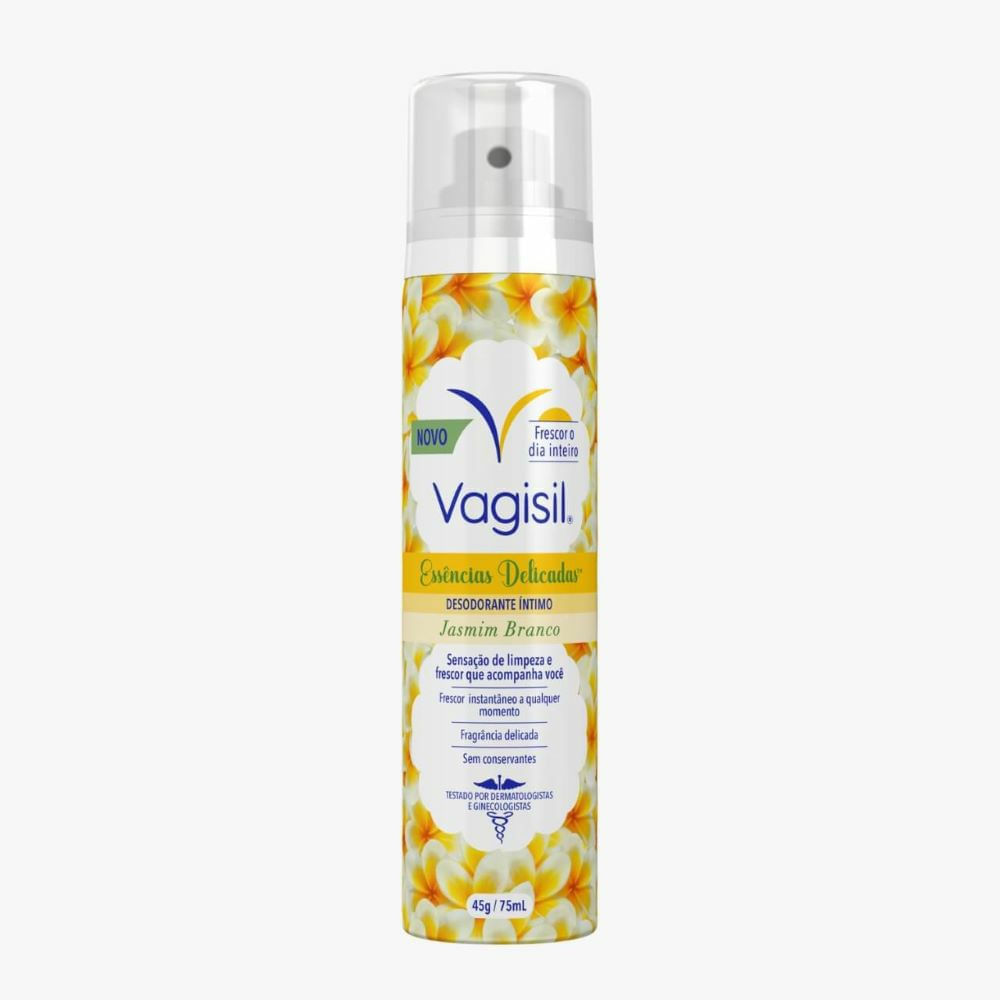 Desodorante Íntimo Vagisil Essências Delicadas Jasmim Branco 75ml