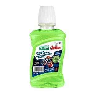 Enxaguante Bucal Gum Infantil Avengers 6+ Sem Álcool Anticárie Com Flúor 250ml