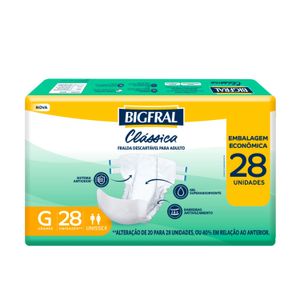 Fralda Adulto Bigfral Clássica G Unissex 28 Unidades