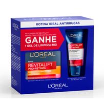 Kit L'Oreal Paris Revitalift Pro - Retinol Creme Hidratante Facial FPS20 49g + Gel de Limpeza Facial 40g