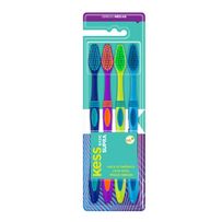 Escova Dental Kess Basic Supra Média 4 Unidades