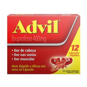 Advil Ibuprofeno 400mg 12 Cápsulas