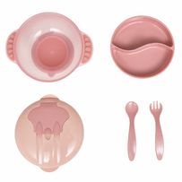 Kit Refeição com Compartimento e Talheres Rosa Buba +6 Meses 1 Unidade