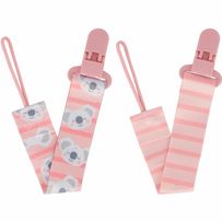 Prendedor de Chupeta Coala Buba +3 Meses Rosa 2 Unidades