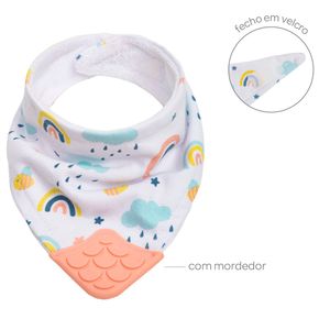 Bandana com Mordedor Buba Arco-íris e Abelha +4 Meses 1 Unidade