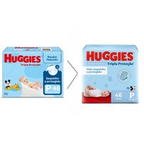 Fralda Descartáveis Huggies Tripla Proteção Tamanho P 46 unidades
