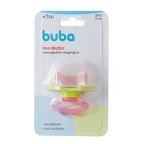 Mordedor Com Massageador Buba De Gengiva Rosa 1 Unidade
