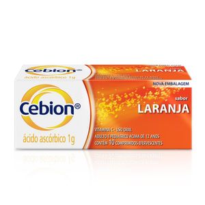 Cebion 1g Vitamina C Merck Sabor Laranja 10 Comprimidos Efervescentes