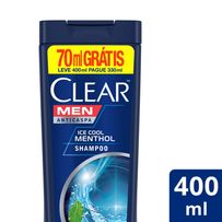 Shampoo Anticaspa Clear Men Ice Cool Menthol 400ml