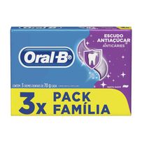 Creme Dental Oral-B Escudo Anti-Açúcar 3 unidades 70g