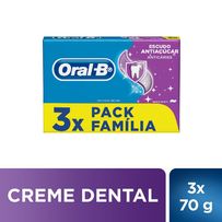 Creme Dental Oral-B Escudo Anti-Açúcar 3 unidades 70g