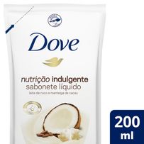 Sabonete Líquido Dove Nutrição Indulgente Leite de Coco e Manteiga de Cacau Sachê 200mL