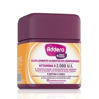Suplemento Alimentar Addera + Cabelos e unhas Vitamina D 2.000 U.I 30 Comprimidos
