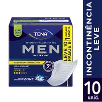 Absorvente Protetor Masculino Tena Men Active Fit Level 2 Médio 10 Unidades
