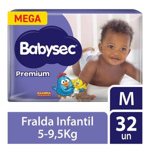 Fralda BabySec Galinha Pintadinha Premium M 32 Unidades