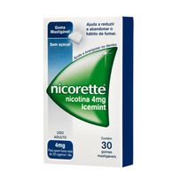 Goma Mastigável Nicorette Icemint 4mg 30 unidades