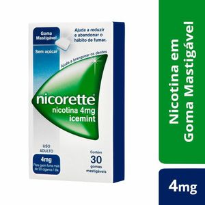 Goma Mastigável Nicorette Icemint 4mg 30 unidades