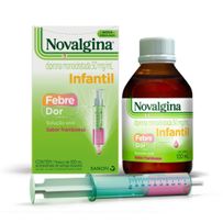 Novalgina Dipirona 50mg/ml Infantil Solução Oral 100mL + 1 Seringa Dosadora