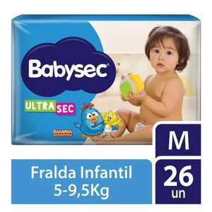 Fralda BabySec Galinha Pintadinha Ultra Sec Jumbo M 26 Unidades