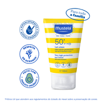 Protetor Solar Mustela Infantil e Adulto Rosto e Corpo Fps50 100ml
