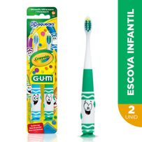 Escova Dental Gum Crayola Pip Squeak Cores Sortidas 2 Unidades