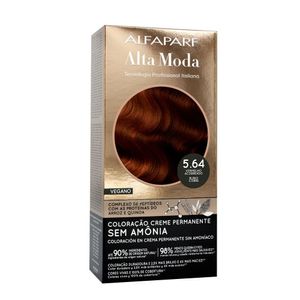 Coloração Creme Permanente Alfaparf Alta Moda Sem Amônia Vegano 5.64 Vermelho Acobreado