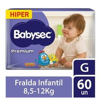 Fralda Babysec Galinha Pintadinha Premium Hiper G 60 Unidades