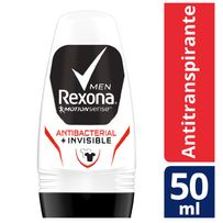 Desodorante Antitranspirante Roll-On Rexona Masculino Antibacterial + Invisible 50ml