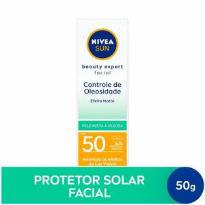 Protetor solar Nivea Sun Facial Beauty Controle de oleosidade FPS50 50g