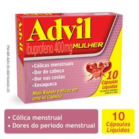 Advil Mulher Ibuprofeno 400mg 10 Cápsulas