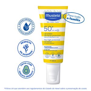 Protetor Solar Mustela Infantil e Adulto Rosto e Corpo Fps50 200ml