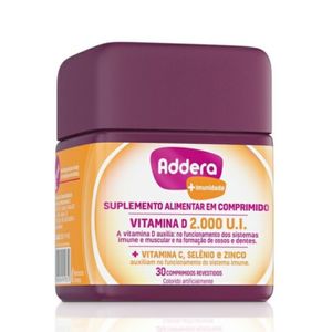 Suplemento Alimentar Addera + Imunidade Vitamina D 2.000 U.I 30 Comprimidos