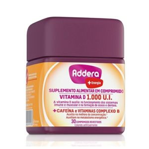 Suplemento Alimentar Addera + Energia Vitamina D 1.000Ui 30 Comprimidos