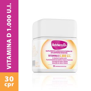 Suplemento Alimentar Addera D3 1000Ui 30 Comprimidos