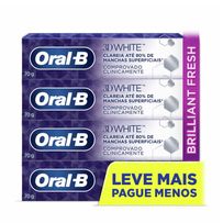 Kit Creme Dental Oral-B 3D White Com Flúor 4 Unidades 70g